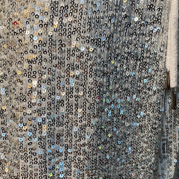 SAINT & HEARTS Silver Sequin Joggers/Sweatpants - Picture 15 of 16